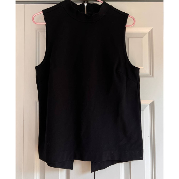 Banana Republic Mock Neck Black Tank Zip Back Medium NWOT - Picture 1 of 11